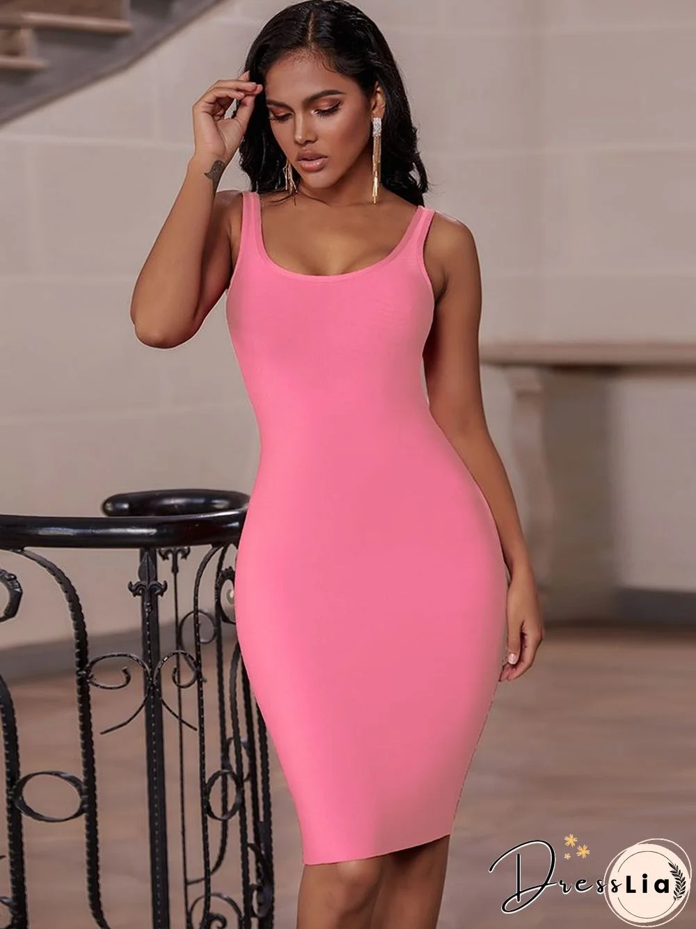 Bandage Dress Red Summer Women's Midi Dress Bodycon Elegant Sexy High Quality Yellow Pink White Evening Party Dress Club