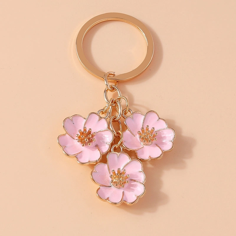 Cute Sweet Flower Alloy Keychain