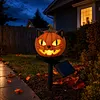 Solar Powered Pumpkin Halloween Stake Light Outdoor Waterproof LED Lamp