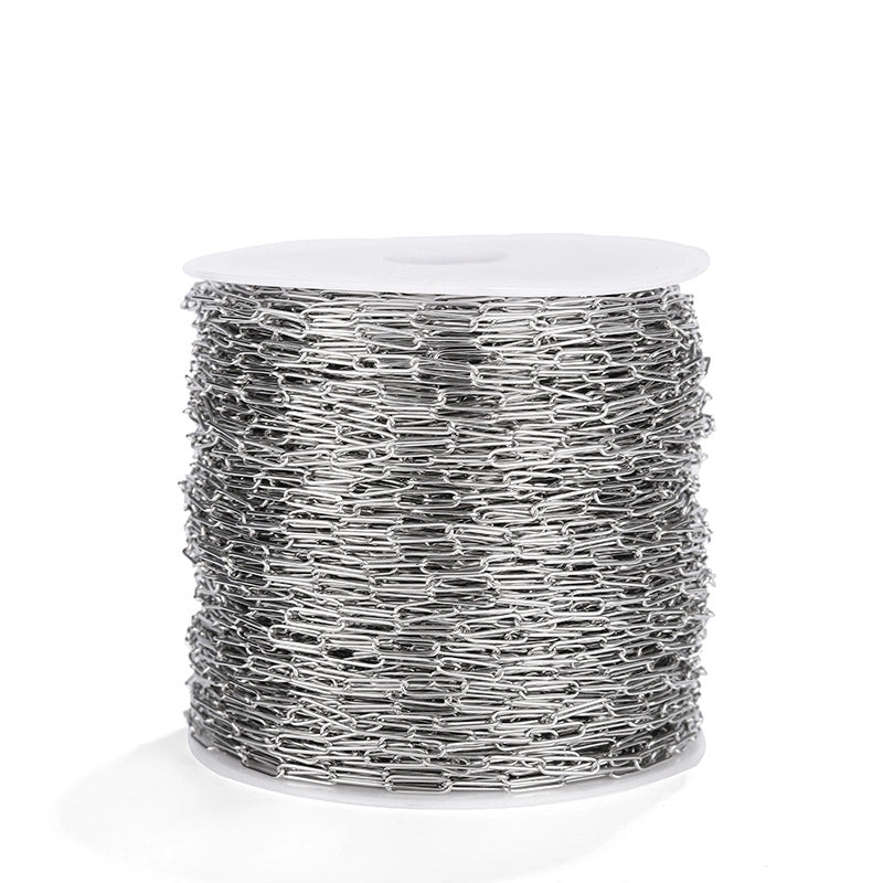 1 Roll 1*4*12mm 304 Stainless Steel Solid Color Chain