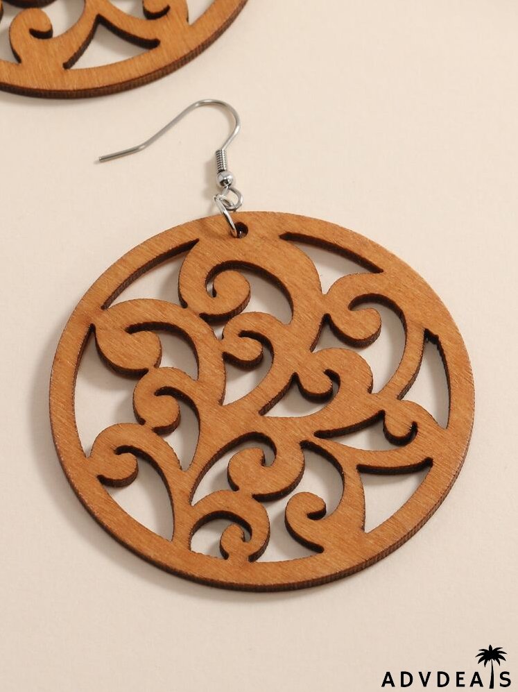 Hollow Out Round Drop Earrings