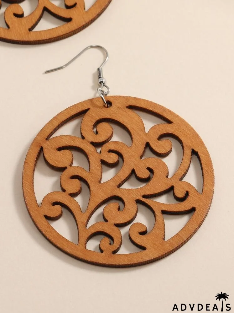 Hollow Out Round Drop Earrings