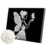 DIY Pearl Painting Butterfly Girl for Home Wall Decor with Frame(20x30cm)