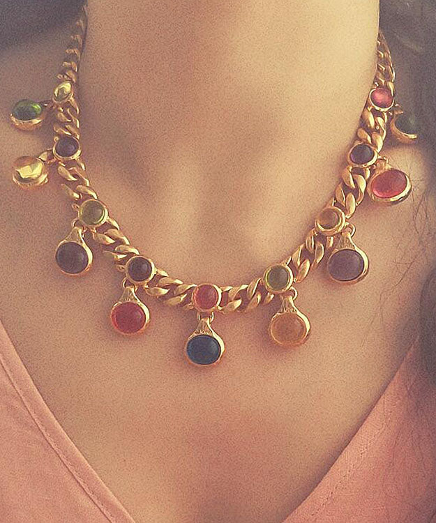 VCSHOES Rainbow Copper Overgild Coloured Glaze Princess Necklace