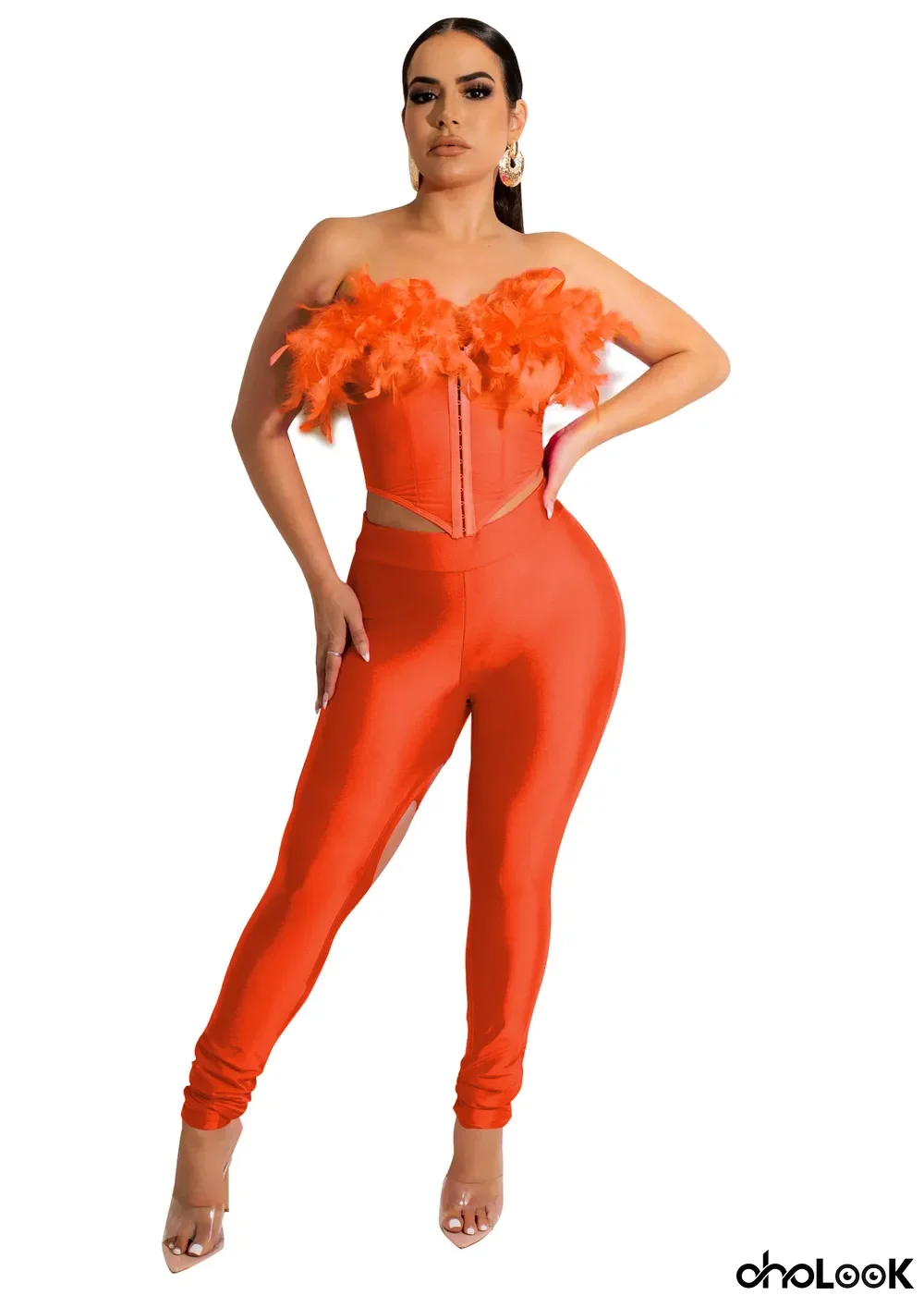 Women Fashion Combination Crop Top And Pant Two Piece Set