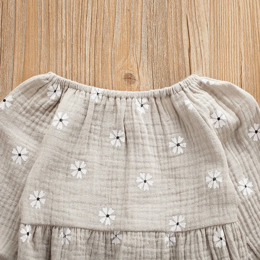 2019 Baby Spring Autumn Clothing Newborn Infant Baby Girls Cotton Linen Long Sleeves Off Shoulder Floral Bodysuit Jumpsuit 0-24M