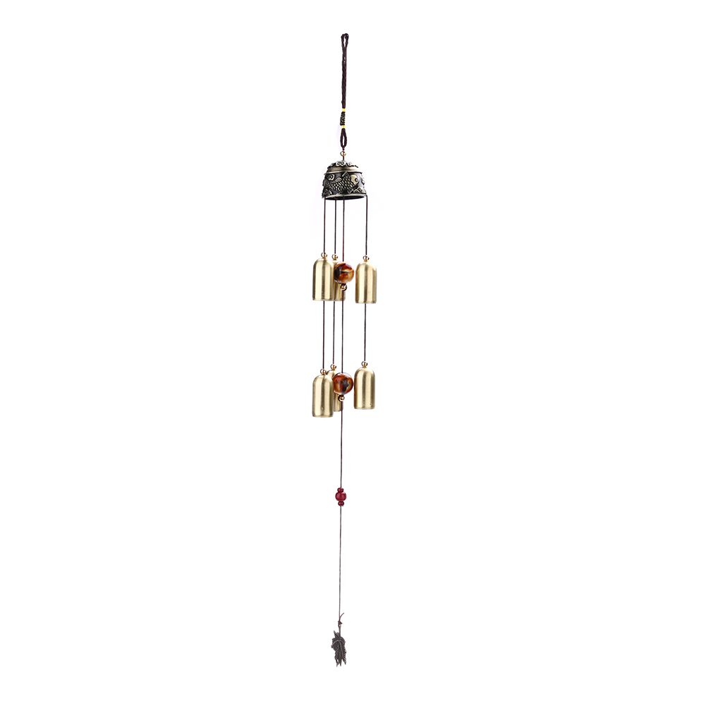 

National Style Fish Copper 6 Bells Outdoor Living Wind Chimes Yard Garden, 501 Original