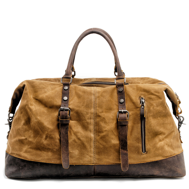 Men's Hand Large Capacity Portable Travel Waterproof Waxed Canvas Crossbody Bag