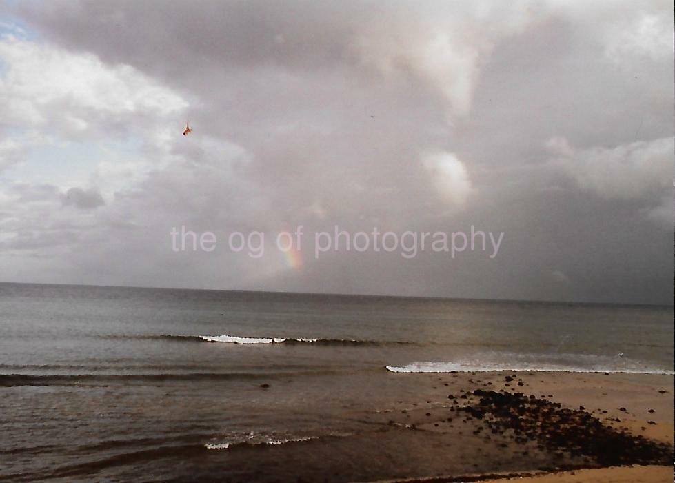 FOUND Photo Poster painting Color HAWAIIAN SEASCAPE Original Snapshot HAWAIIAN RAINBOW 21 65 J