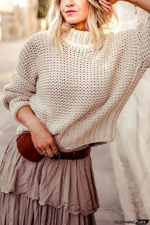 High Collar Loose Sweater