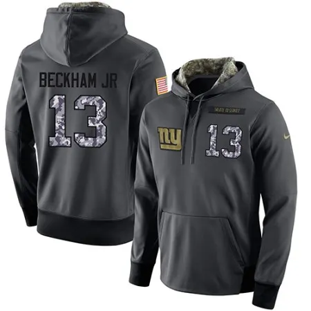 NFL Men's  New York Giants #13 Odell Beckham Jr Stitched Black Anthracite Salute to Service Player Performance Hoodie