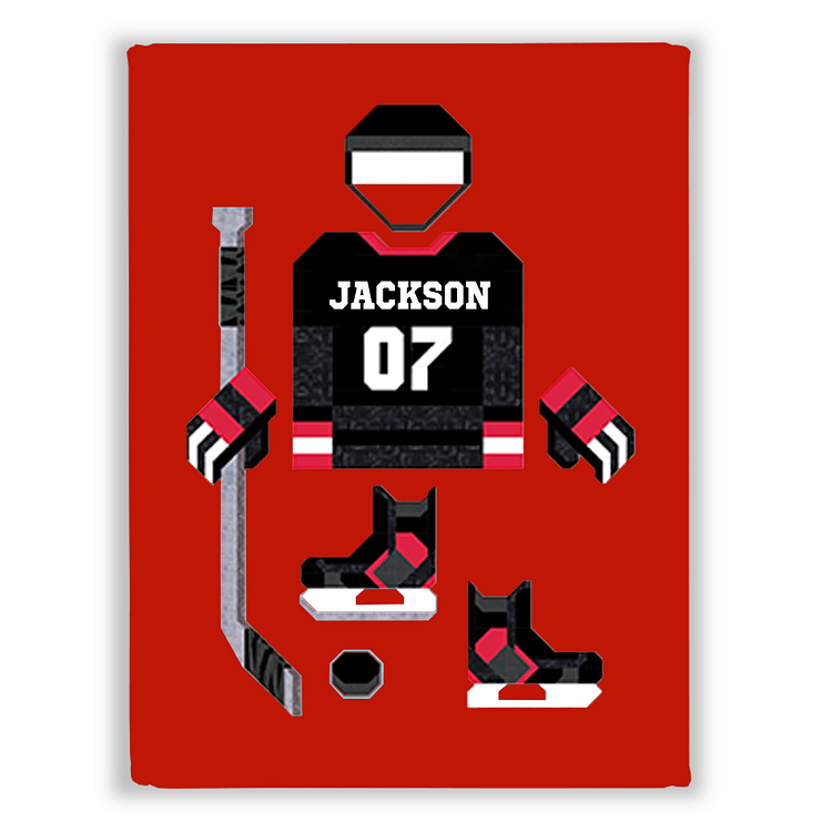 BlanketCute-Personalized Lovely Kid Hockey Blanket with Your Kid's Name | 06