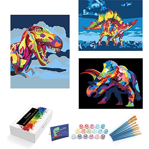 Dinosaur Paint by Number Kit for Kids