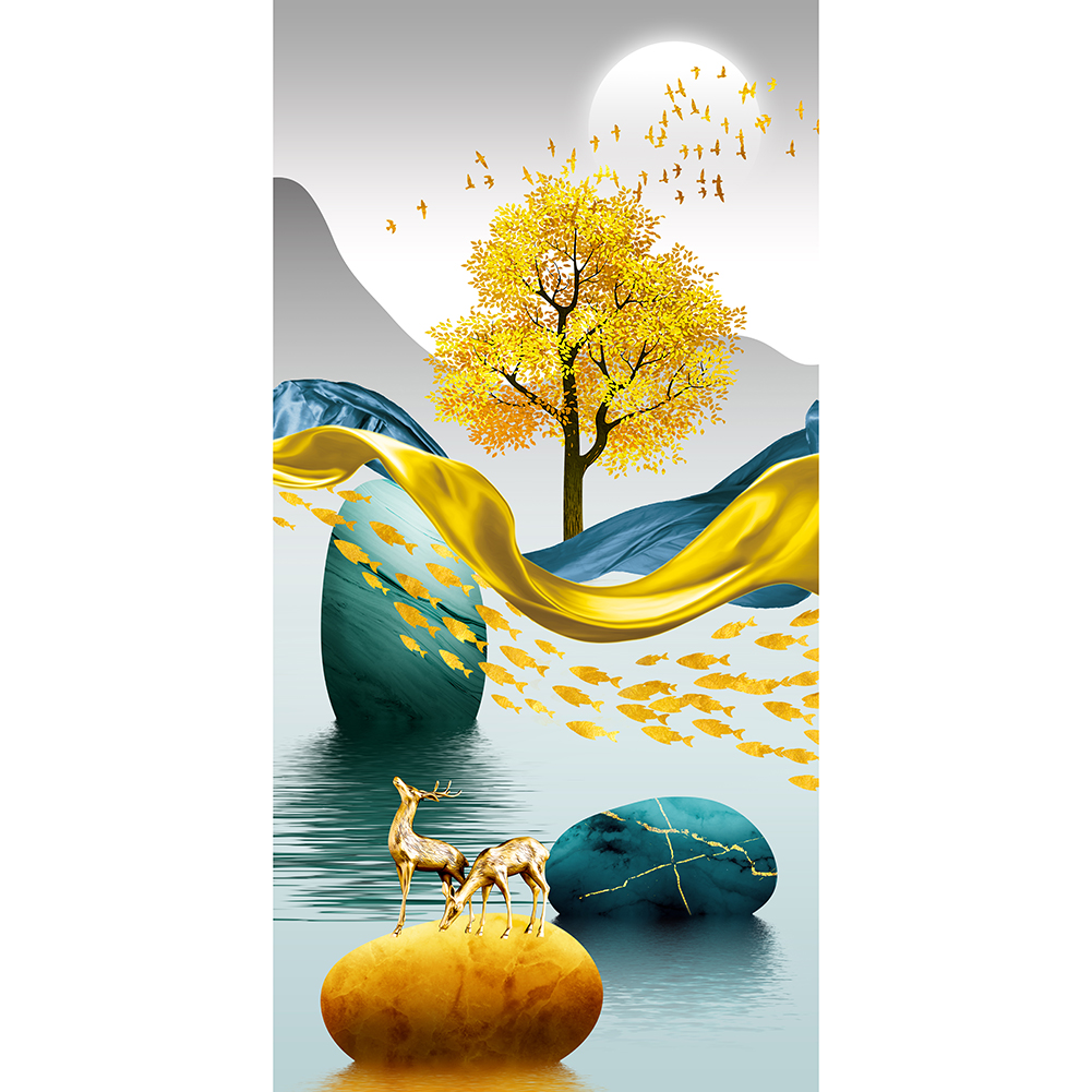 

Deer on Stone - Round Drill Diamond Painting - 45*85CM (Big Size), 501 Original