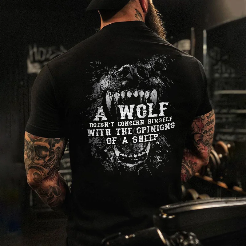 Livereid A Wolf Doesn't Concern Himself With The Opinions Of A Sheep Print T-shirt - Livereid
