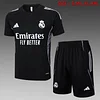 Joyfball 2025/2026 Real Madrid Short sleeve pre-match training Black Jersey+Shorts  1:1 Thai Quality
