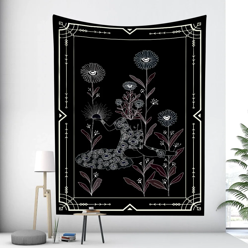 Nigikala Tarot Card Cat Witchcraft Home Decoration Tapestry Hippie Bohemia Wall Hanging Bedroom Wall Decoration Background Cloth