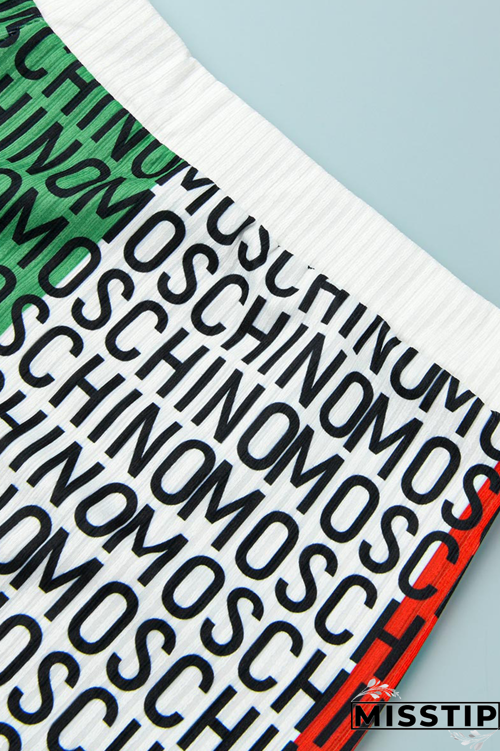 Multi-color Sexy Print Patchwork Letter Three Quarter Two Pieces