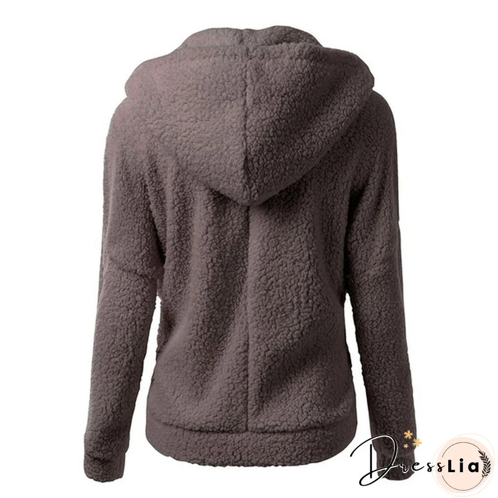 Woman Clothes Warm Autumn Winter Thicken Fleece Coat Zip Up Hooded Slim Parka Jacket Overcoat Woman Hoodie Plus SizeS-5XL