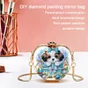 Dog DIY Diamond Painting Shoulder Bag for Coins Lipstick Earphones Gifts