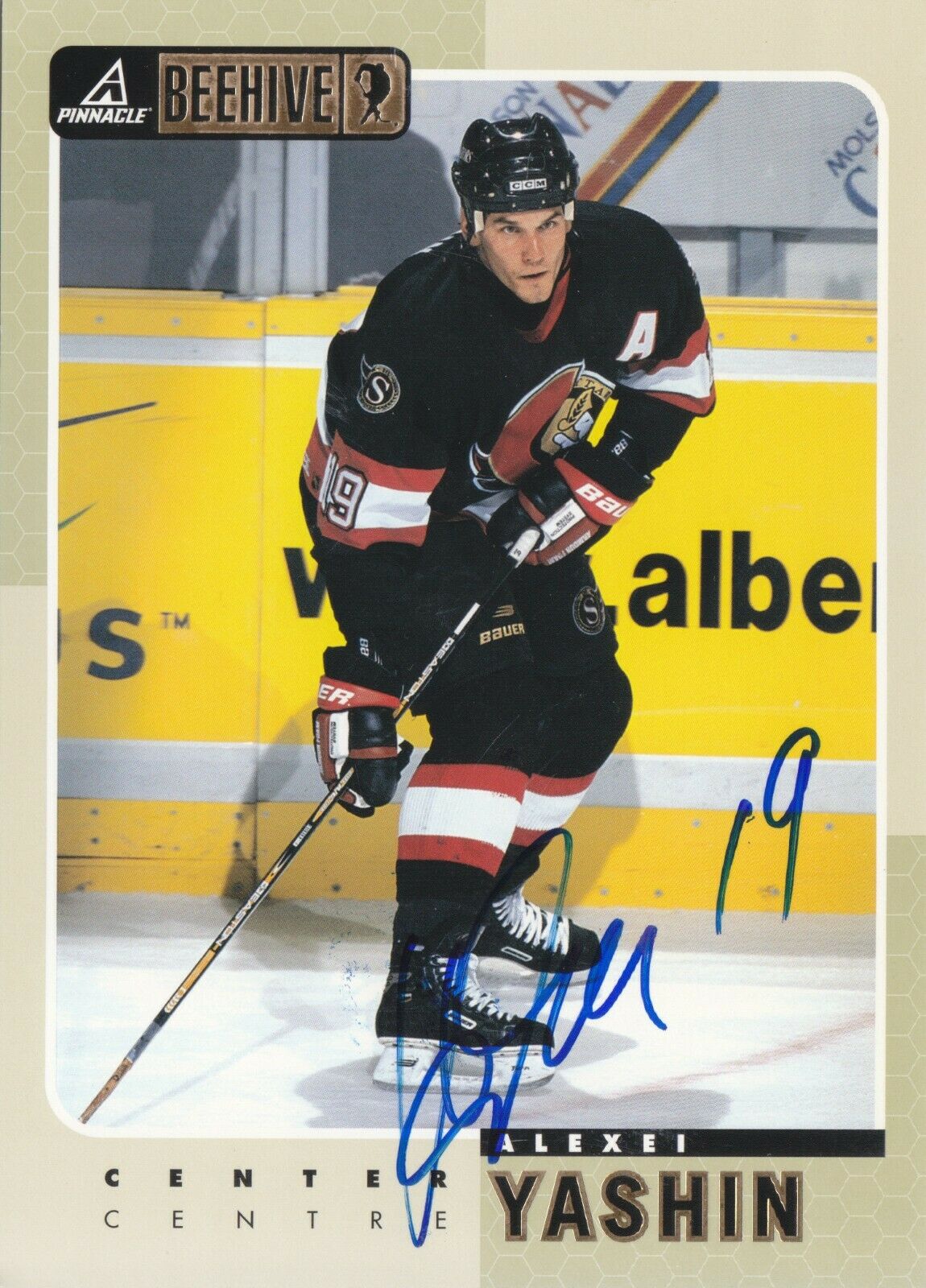 Alexei Yashin Autograph 97-98 Beehive 5 X 7 Senators Card Islanders - Lokomotiv