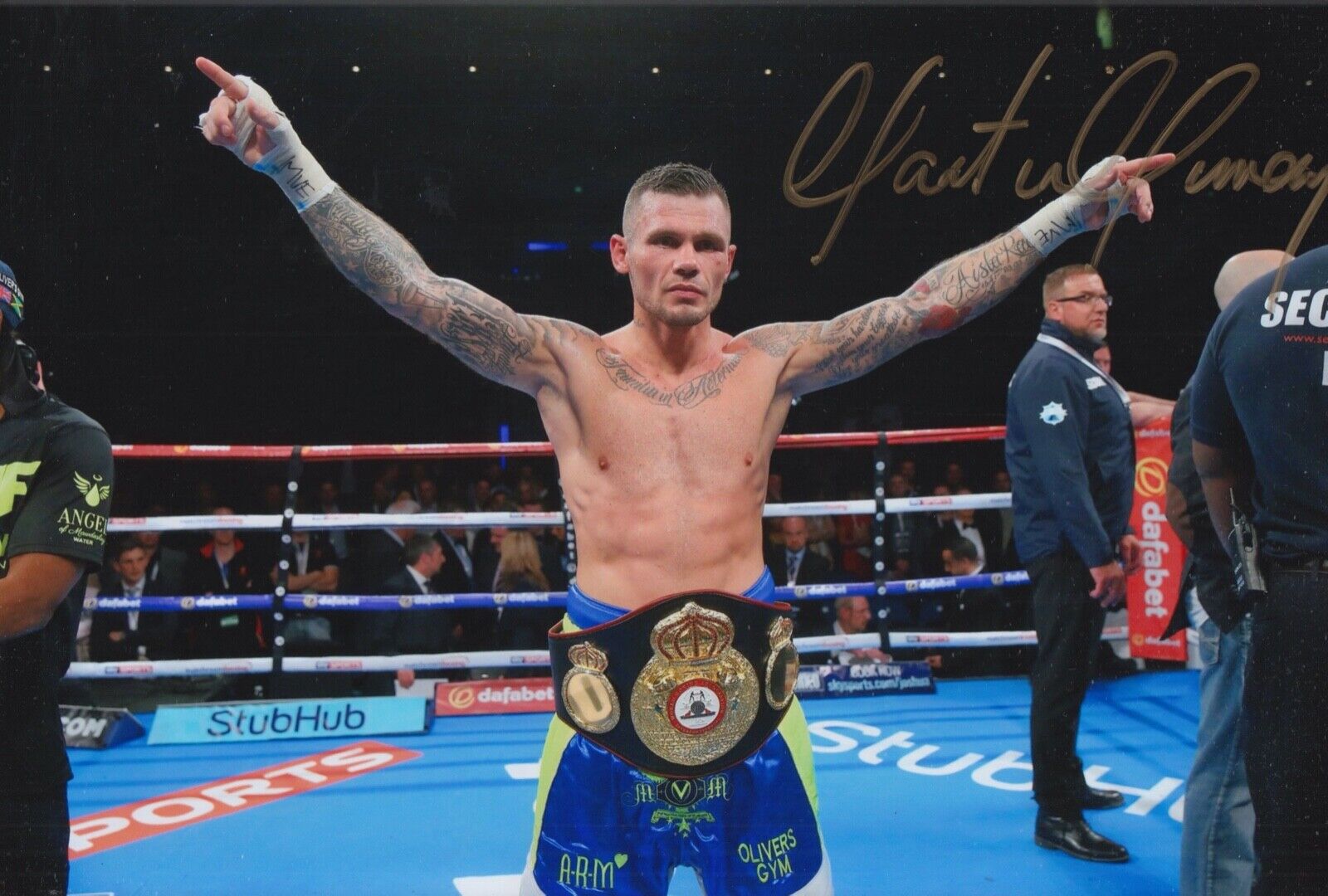 MARTIN MURRAY HAND SIGNED 12X8 Photo Poster painting BOXING AUTOGRAPH 5