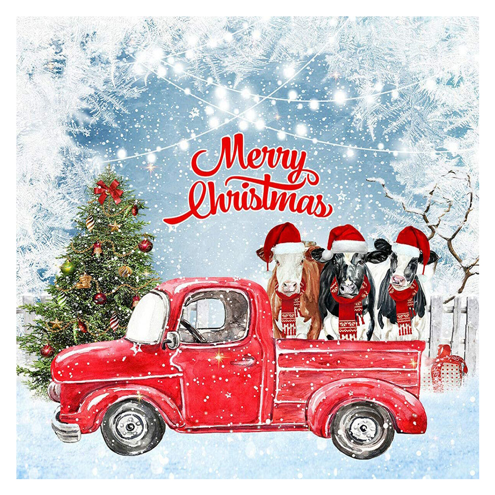 

Car Xmas Cow - Round Drill Diamond Painting - 40*40CM, 501 Original