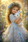 Luxury AB Velvet Diamond Painting Kit - Cute Girl