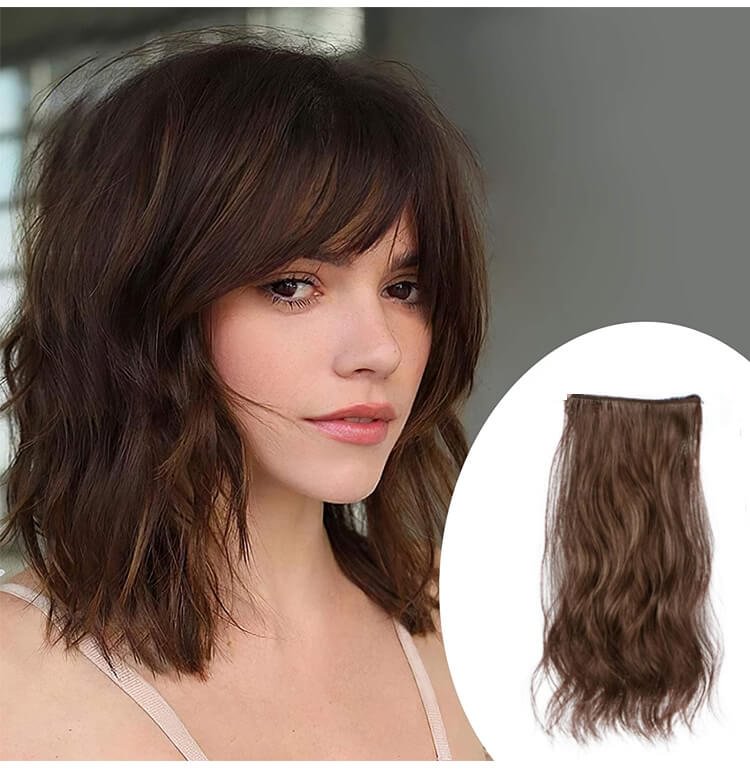 Invisible fluffy wig piece