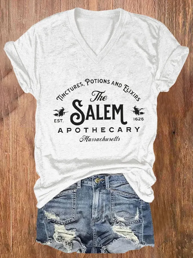 Women's Halloween Salem Massachusetts Print T-Shirt
