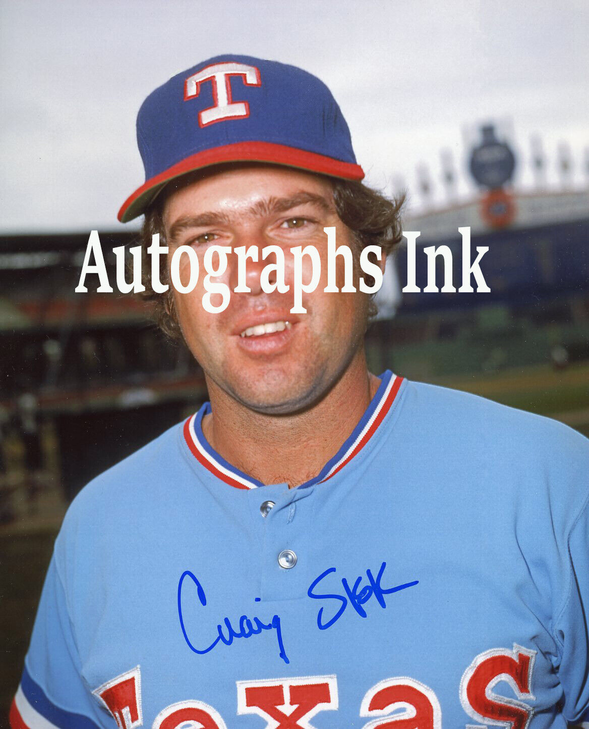 Craig Skok autographed 8x10 Texas Rangers Topps Vault #2