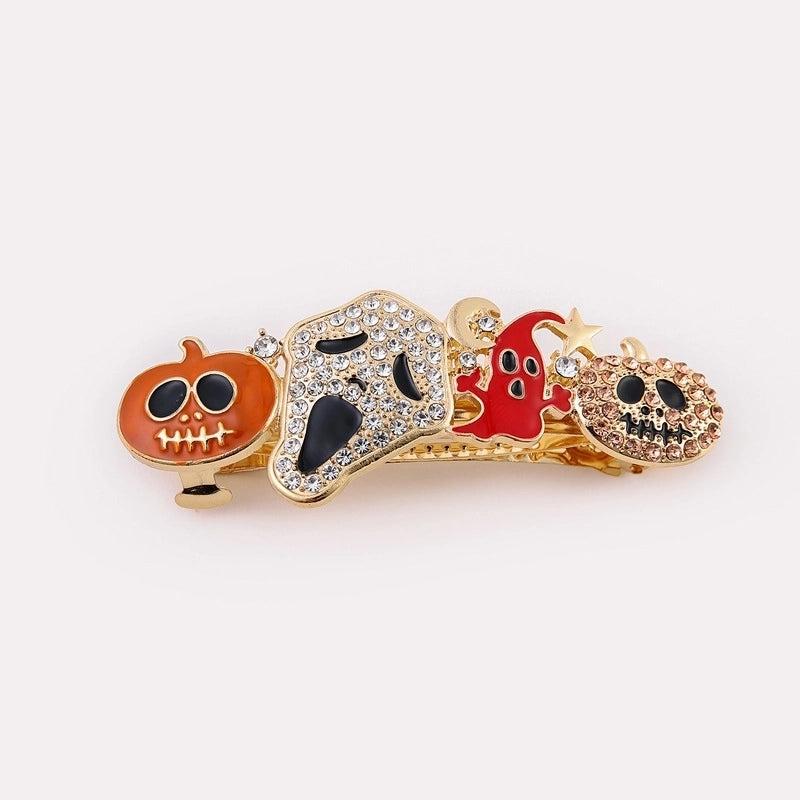 Halloween Exaggerated Women’s Pumpkin Alloy Inlay Zircon Hair Clip