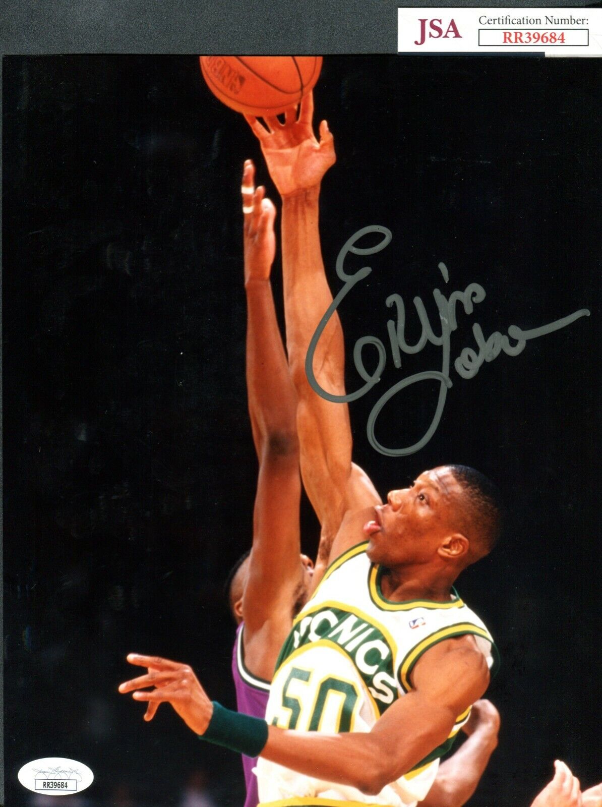 JSA Ervin Johnson Autographed Signed AUTO 8x10 Photo Poster painting Seattle Supersonics TRB 747