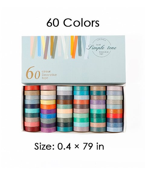 60/100 Rolls Basic Color Washi Tape Set