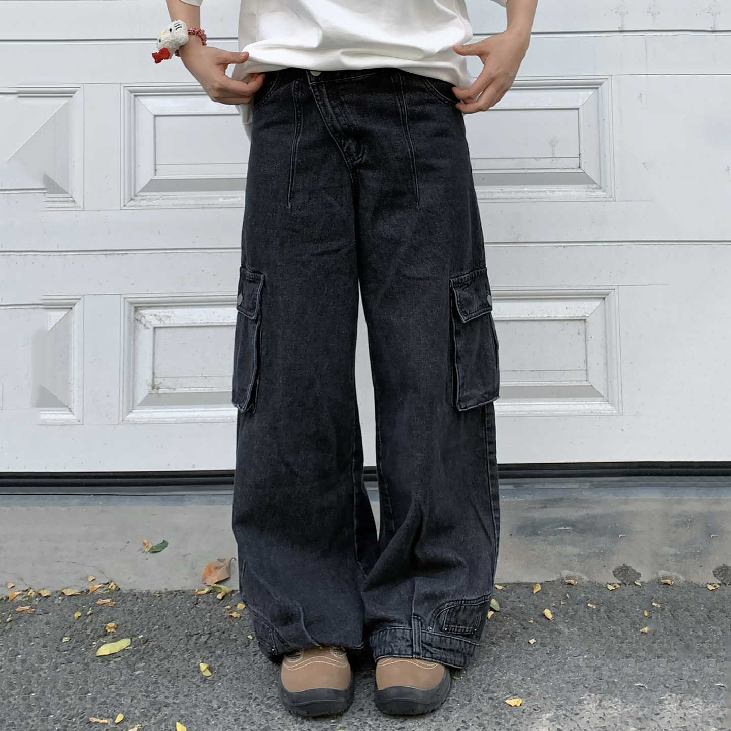 Sopula Unisex Vintage Reverse Loose Wide Leg Work Jeans - SOPULA