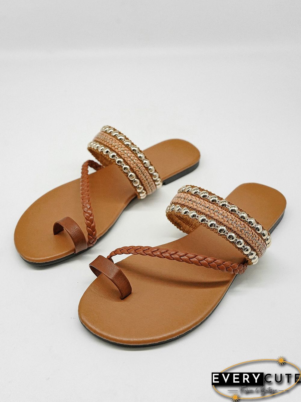 Women's Ethnic Braided Thong Sandals