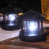 Solar Power LED Light Rotating Lighthouse Landscape Lamp Garden Decoration