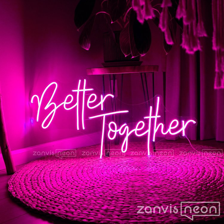 BETTER TOGETHER Neon Sign Led Light , Custom Neon Sign, Decoration Hand Crafted Wall Hangings Wall Decor, Wedding Decorations, Wedding Gift