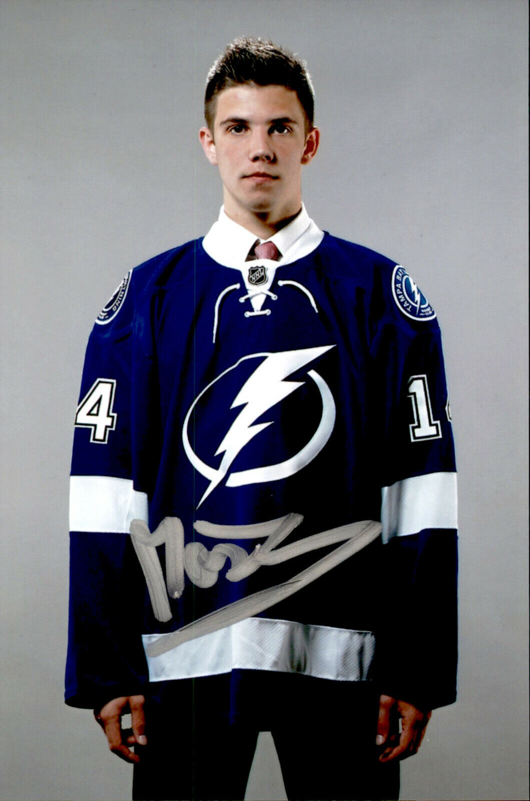 Dominik Masin SIGNED 4x6 Photo Poster painting TAMPA BAY LIGHTNING #8