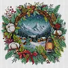 Winter Scene With Wreath-14CT Stamped Cross Stitch 36*36cm/14.17*14.17in tapestrymarket