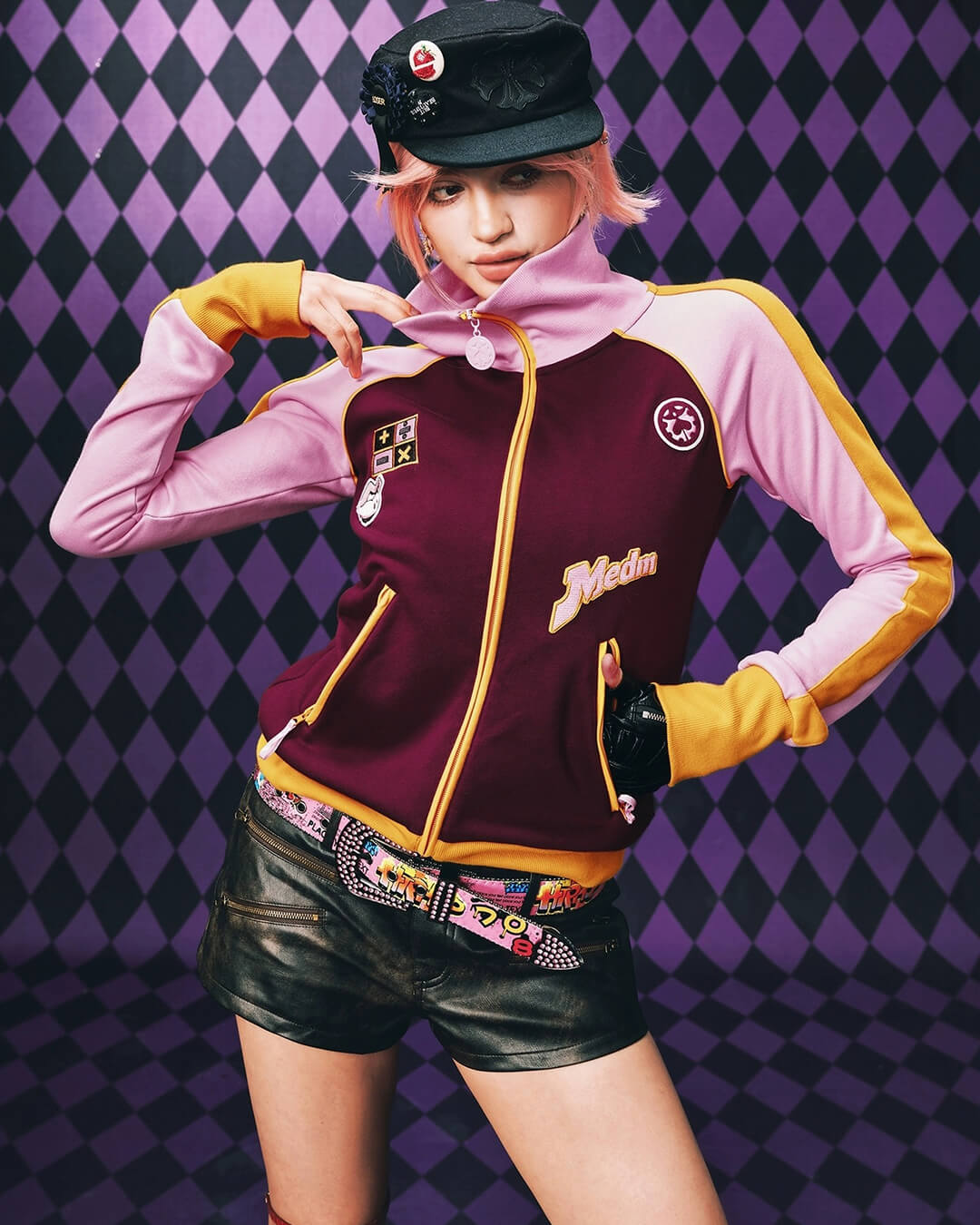 JOJO Color Block High Neck Track Jacket