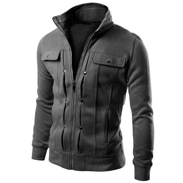Men's Cardigan Multi Button Hoodies Fashion Sweatshirt Casual Male Tracksuits Men Brand Clothing N432