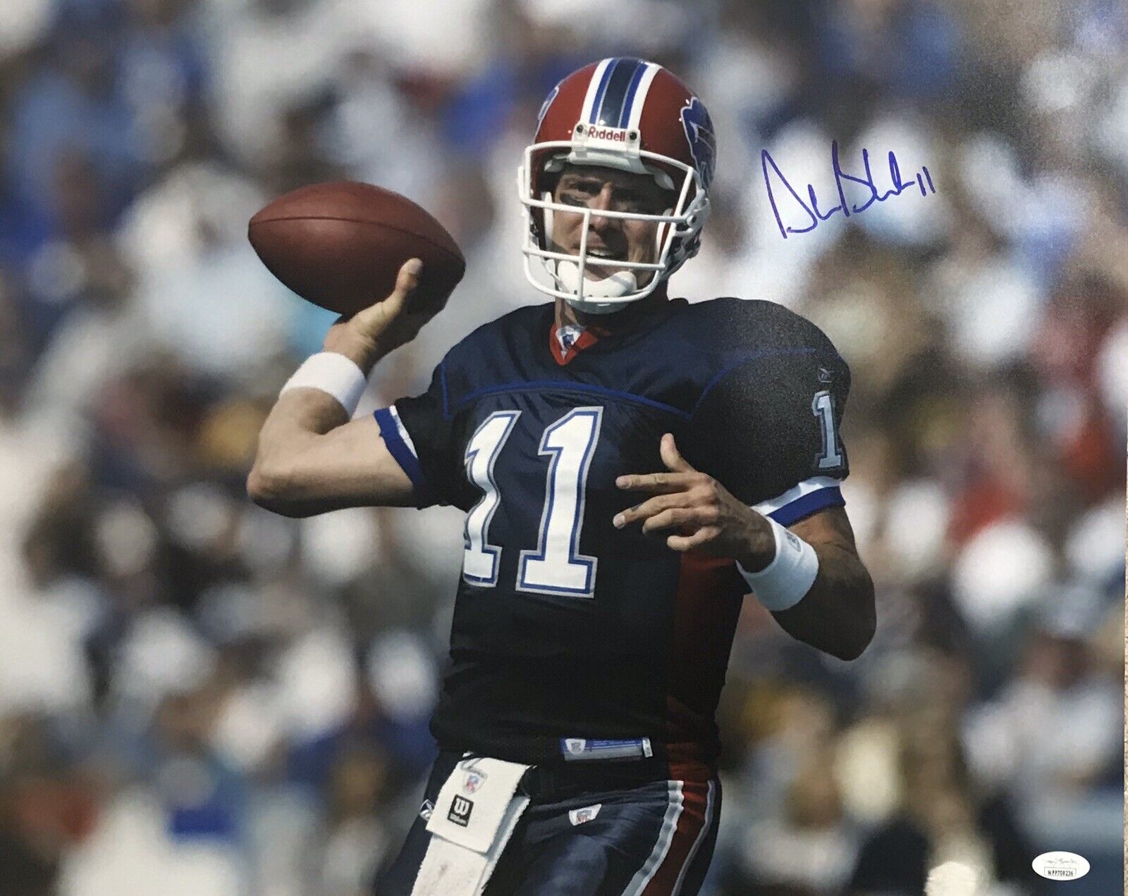 Drew Bledsoe New England Patriots QB #11 Autographed 16x20 Pose #4 JSA Witnessed