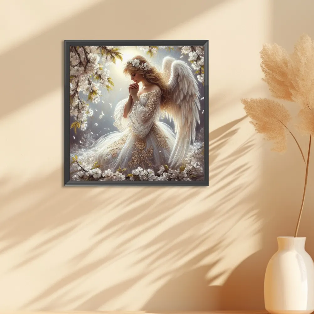 Diamond Painting - Full Round Drill - Praying Angel(Canvas|30*30cm)