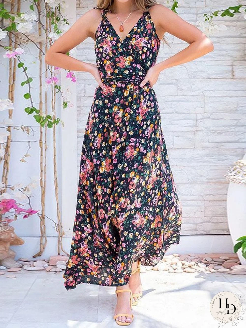 V Neck Daisy Dress