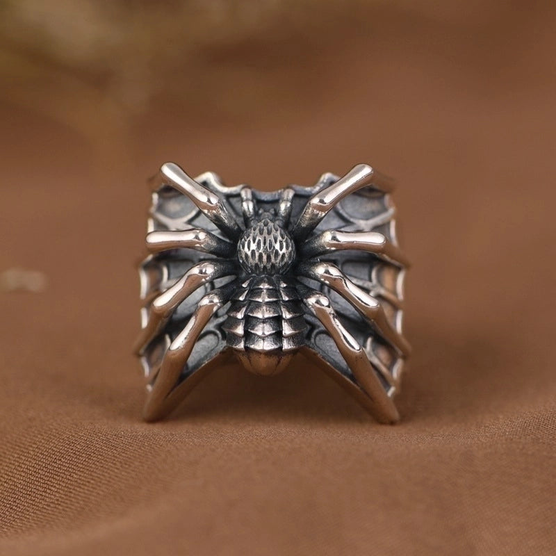 Retro Spider Alloy Plating Halloween Men’S Open Ring