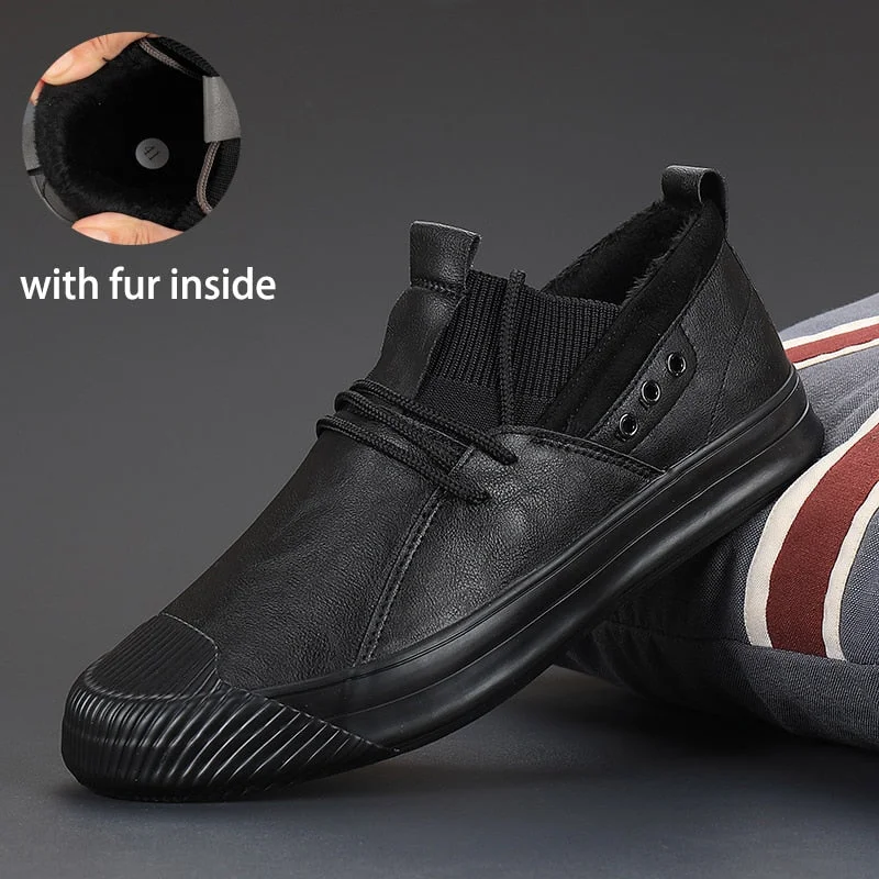 YITU British Style Men's Simple Casual Shoes Spring Autumn Men's Leisure Vulcanize Shoes Luxury Breathable Loafers Sneaker