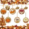6 pi&egrave;ces de peinture en diamant DIY de Thanksgiving, d&eacute;corations, d&eacute;corations en acrylique, pendentifs d&eacute;coratifs