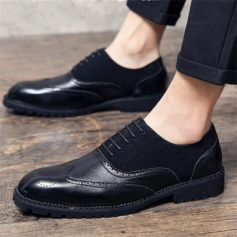 Men's Retro Round Toe Lace-up Oxfords