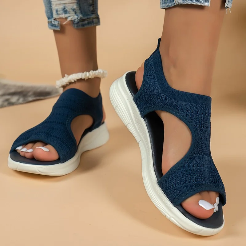 Yyvonne And Summer Fashion Soft Flying Weaving Breathable Flat Sandals Casual Large Size Beach New Women's Shoes